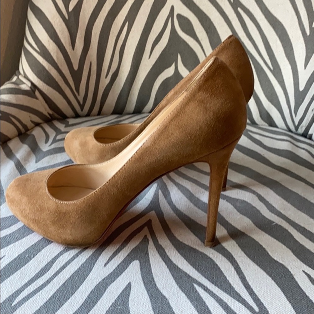 Christian Louboutin Tan Suede Pumps